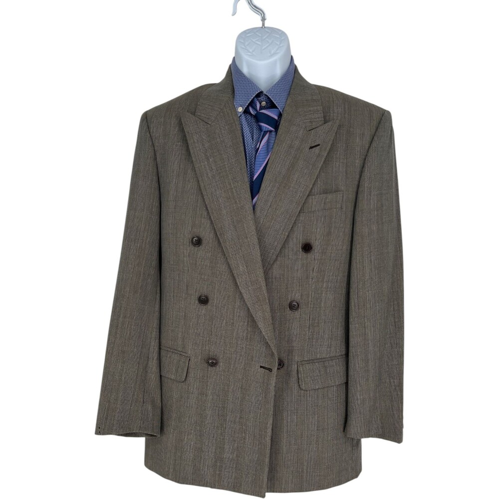 Example by Missoni Blazer Men's Size 40L Plaid Wool Double Breasted Academia